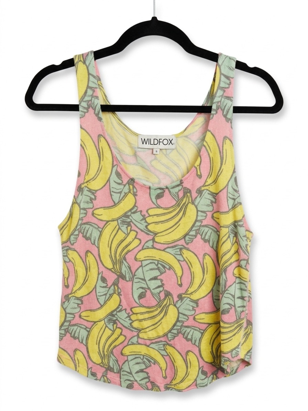 Wildfox Pink Banana Leaf Print Tank